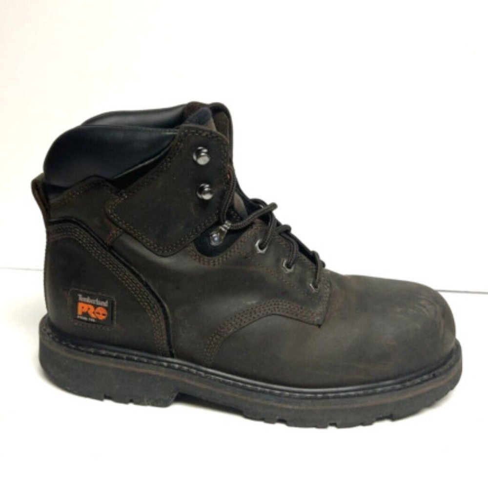 Timberland Pro Mens Pit Boss 6” Steel Toe Boots Brown Size 11.5 M